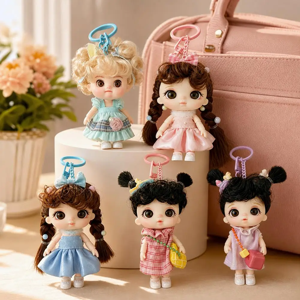 Cute 10cm Doll Keychain Bag Pendant for Bjd Doll Dolls for Girls Mini Dolls Mobile phone Decoration