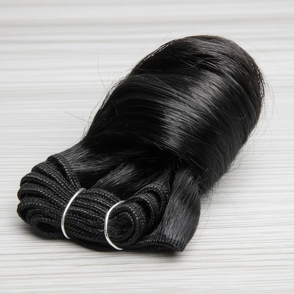 6Pcs/Lot Rambut Manusia Asli Warna Hitam Alami Model Romance Curl, Bundel Rambut Asli Remy Mentah Panjang 8 hingga 12 Inci