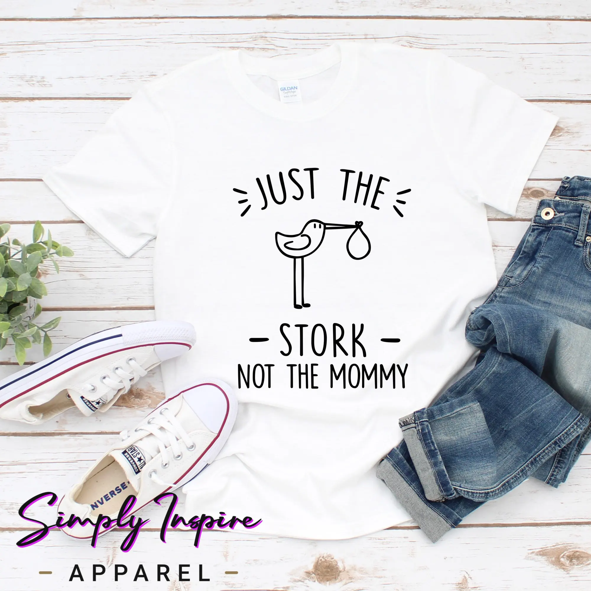 Surrogacy T Shirt Infertility Funny Women'S Maternity Just The Stork Not Mommy S