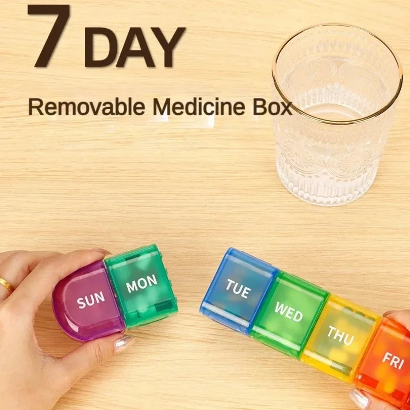 7 Days Weekly Pillbox Tablet Holder Medicine Storage Case Drug Container Pill Organizer Weekly Capsule Pill Box Organizer