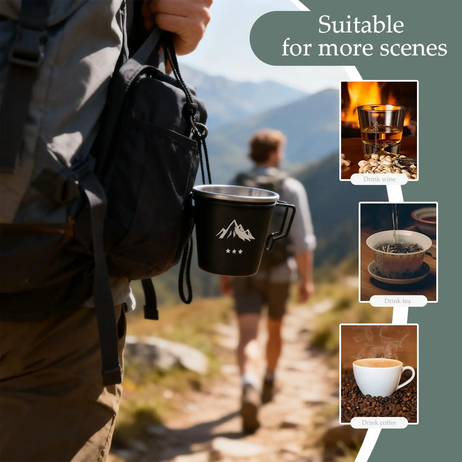 Mini tazas de café de acero inoxidable, tazas portátiles a prueba de herrumbre, taza de café de acero inoxidable para niños y adultos, Camping familiar