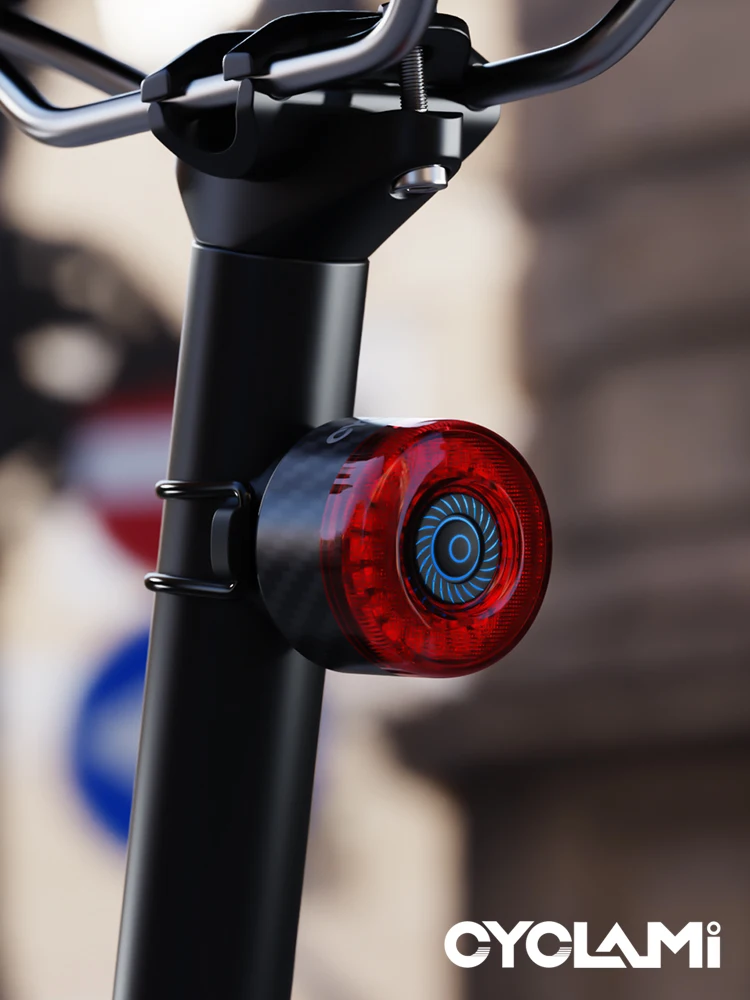 AliExpress Carbon Fiber Bicycle Smart Brake Taillight Automatic Wake-up After Warning Back Light TYPE-C CYCLAMI CY120 For Saddles Seatpost