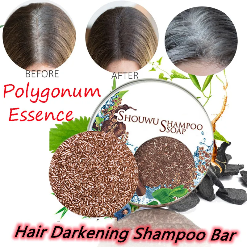 

Polygonum Essence Hair Darkening Shampoo Bar Soap Natural Organic Mild Formula Hair Shampoo Gray Hair Reverse Hair Cleansing