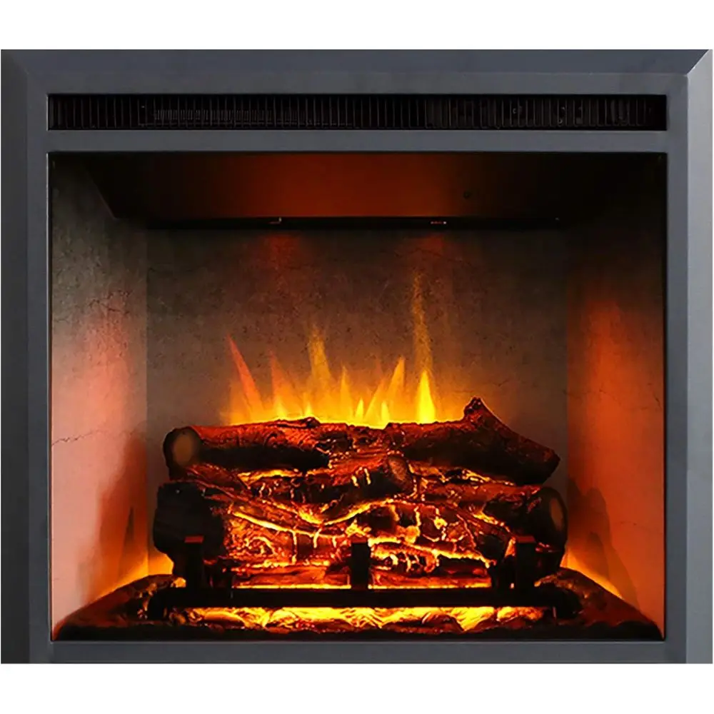 

23 Edward Electric Fireplace Insert - Fire Crackling Sound, Weathered Concrete Look Interior, Remote Control Operation, 750/1500