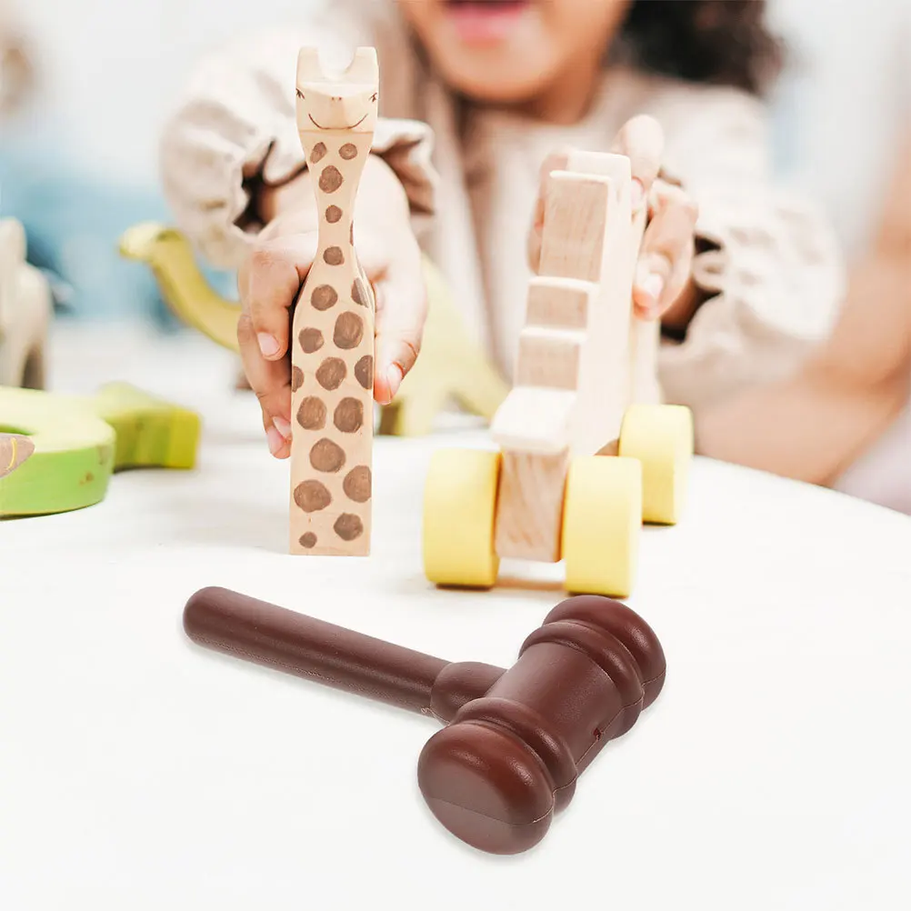 2pcs Kids Judge Hammer Plastic Gavel For Children Role Costume Accessory Mini Mallet Prop Party Favor Game Tool