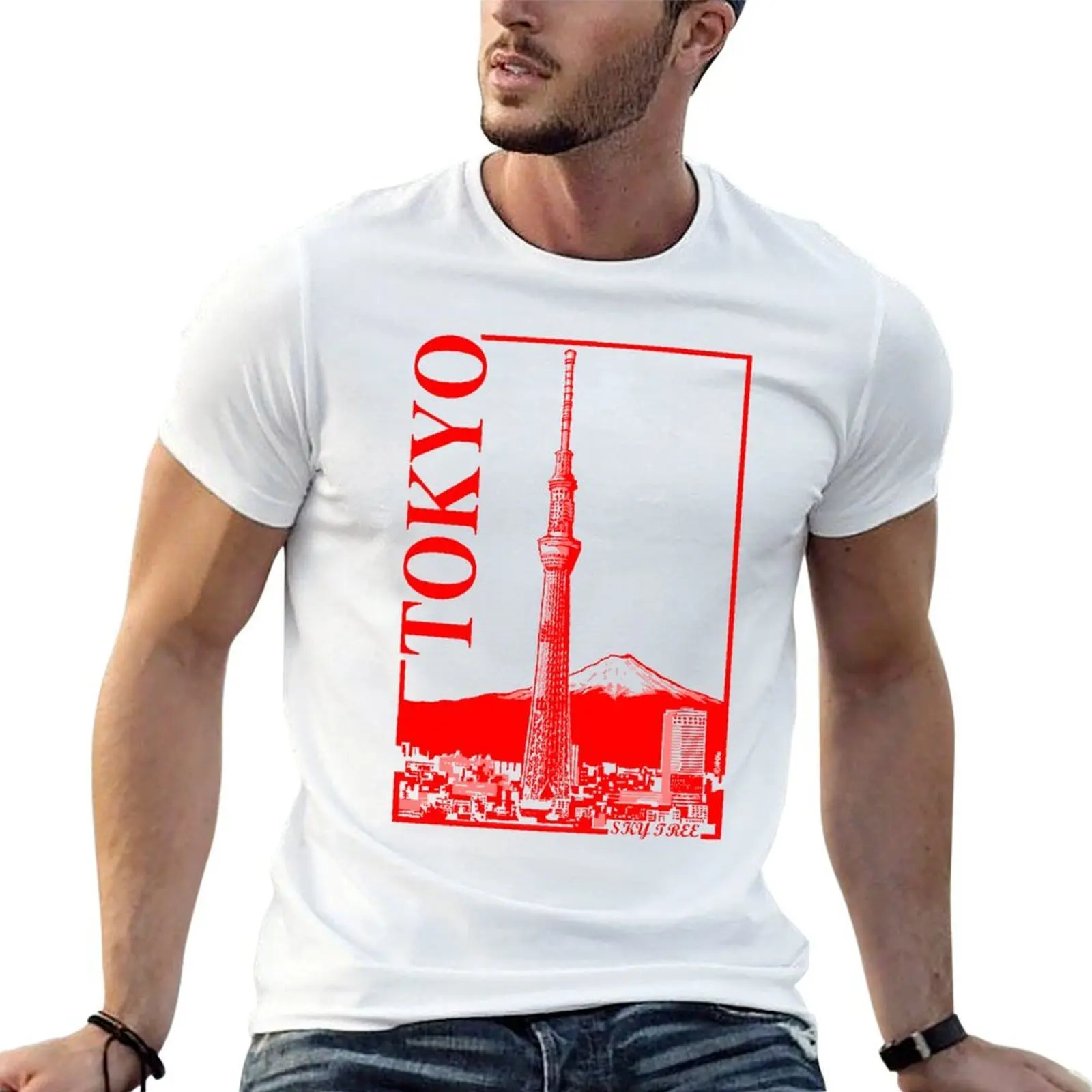 

Tokyo-Sky Tree T-Shirt man t shirt cotton high quality man t shirt cotton T-Shirt