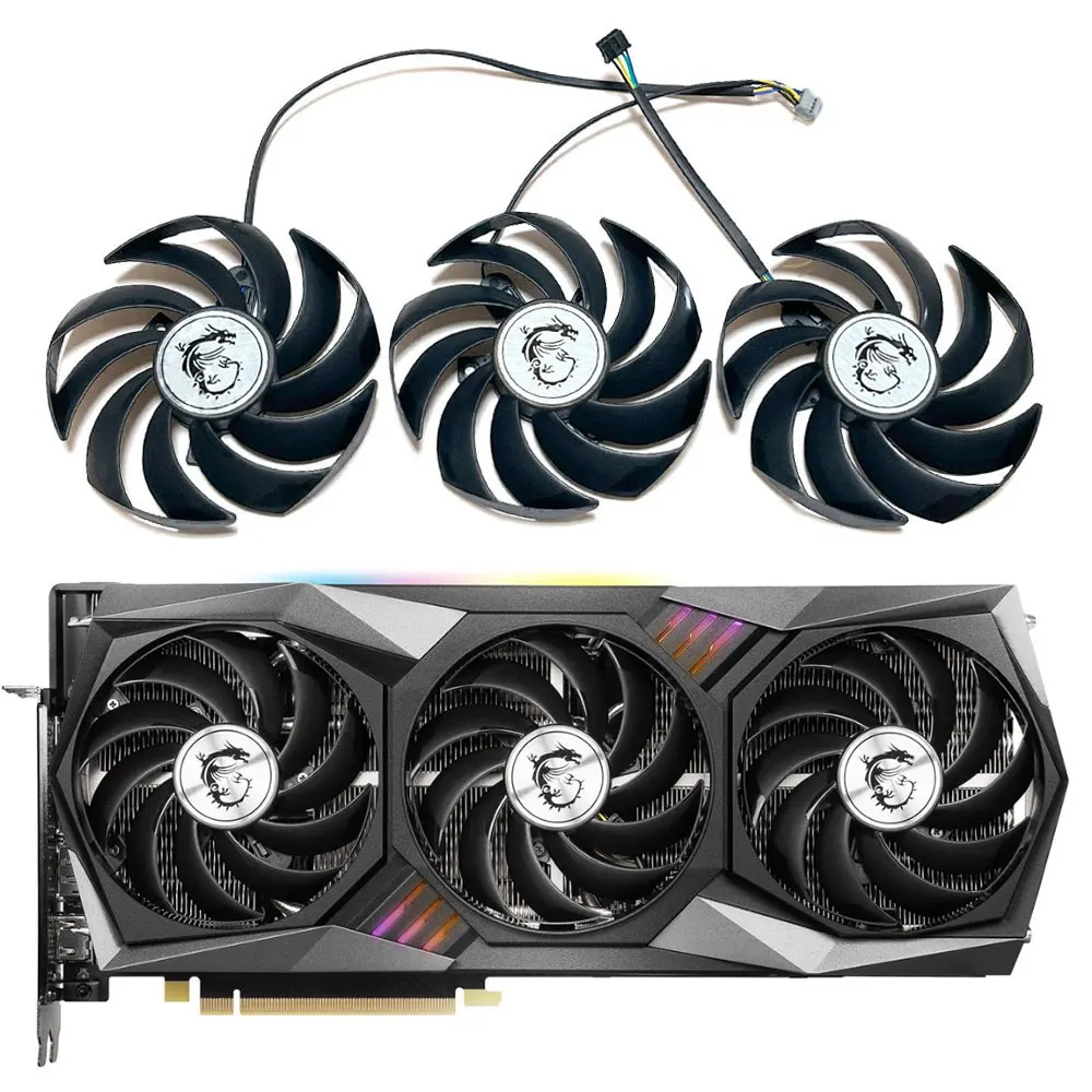 NOWY wentylator chłodzący MSI RTX 3060TI、3070 Gaming X Trio, do kart graficznych MSI RTX 3070TI、3080、3080TI、3090 Gaming X Trio