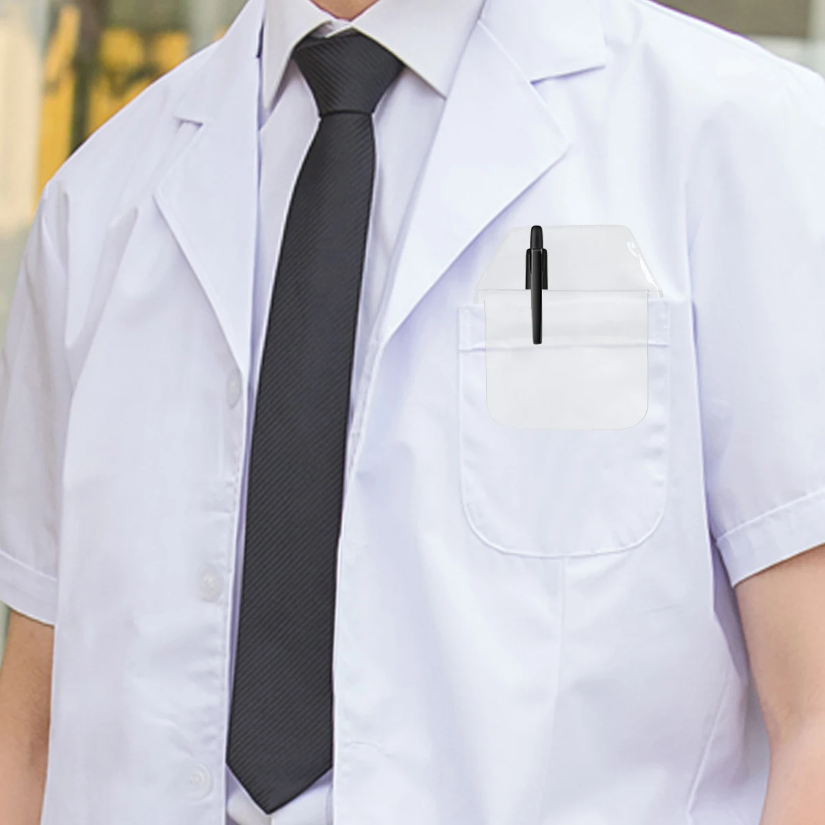 

8 pcs Pvc Waterproof Trapezoid Pen Pouch Leak-Proof Pocket Protector For Office School Stationery Storage Dual Color Pencil Bag