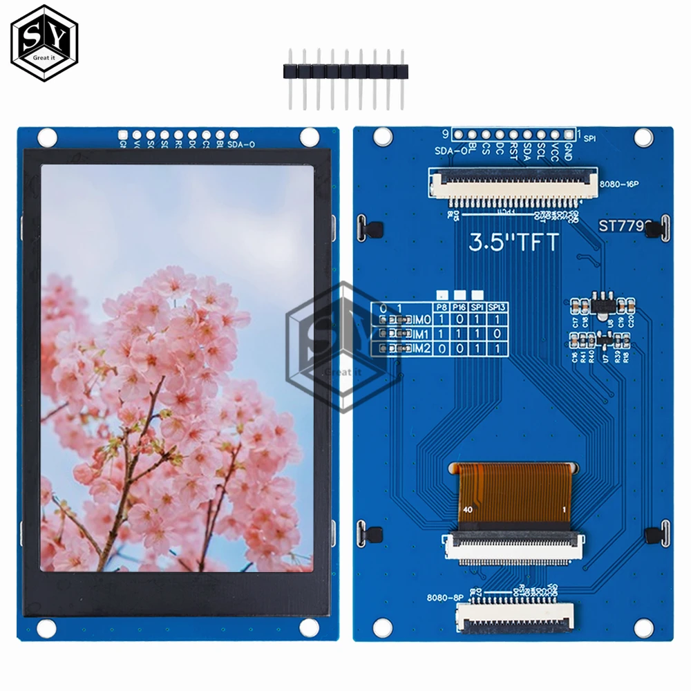 2,4 / 2,8 / 3,5 pulgadas 240x320 320x480 SPI 2,4 "módulo de puerto serie TFT 5V/3,3 V adaptador PCB ST7789V/ST7796S pantalla LCD para Arduino