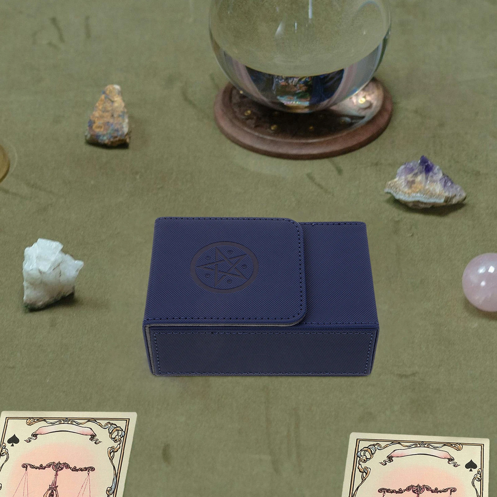 

Tarot Storage Box Card Magnetic Case Playing Carrying Cases Holders Pu for Games