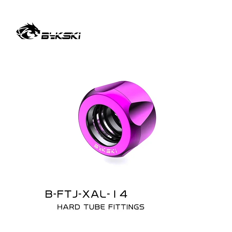 Bykski 8 ชิ้น/ล็อต OD14mm Hard ท่อการบีบอัดมือ G1/4 ''ขั้วต่อทองเหลืองใช้สําหรับอะคริลิค PETG Rigidity Tube B-FTJ-XAL-14