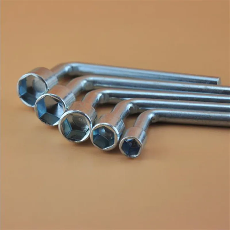 7/8/10/12/13/14mm Hexagonal Wrench L-shaped Screw Nut Wrench Sleeve Maintenance Tool Sleeve Wrench for Nozzle