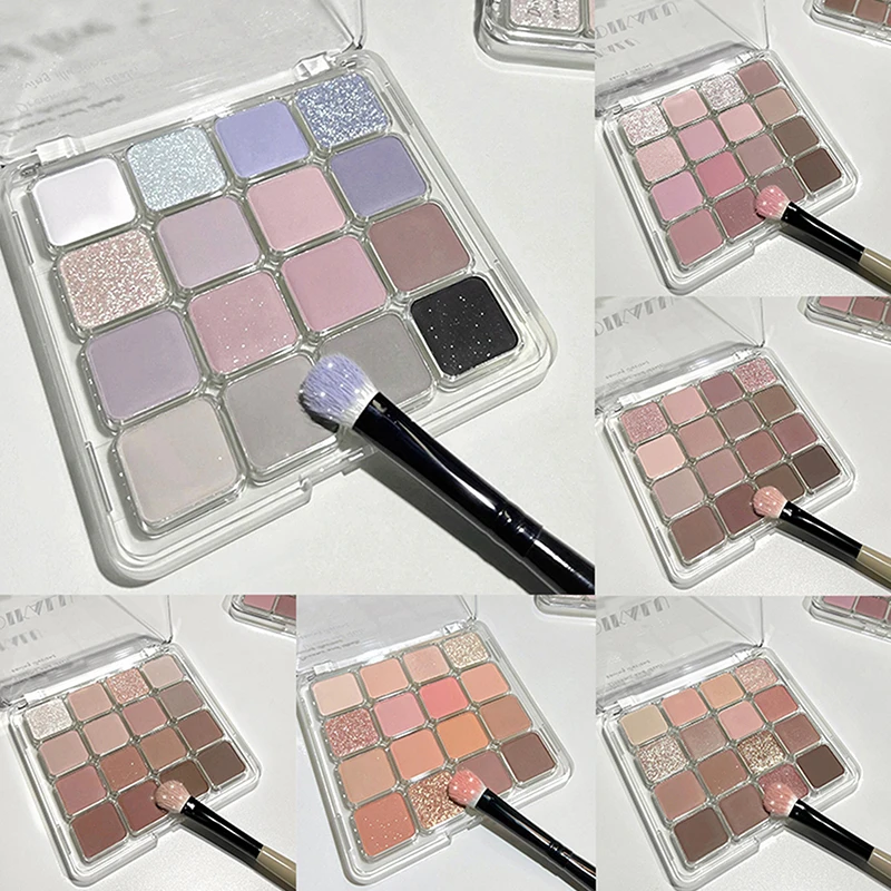 Paleta de resaltadores y contorno de atardecer de 16 colores DIKALU: maquillaje de ojos y rostro resistente al agua, duradero, unisex, certificado