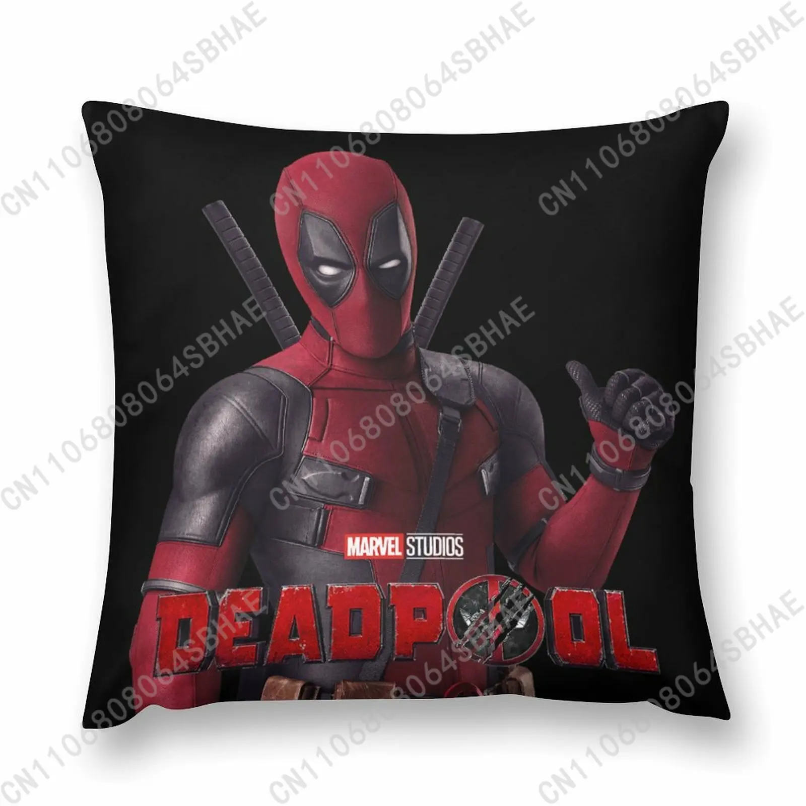 

Marvel Deadpool Custom Pattern Short Plush Pillow Cover Soft Short Fur Cushion Living Room Personalized Decor Cosplay