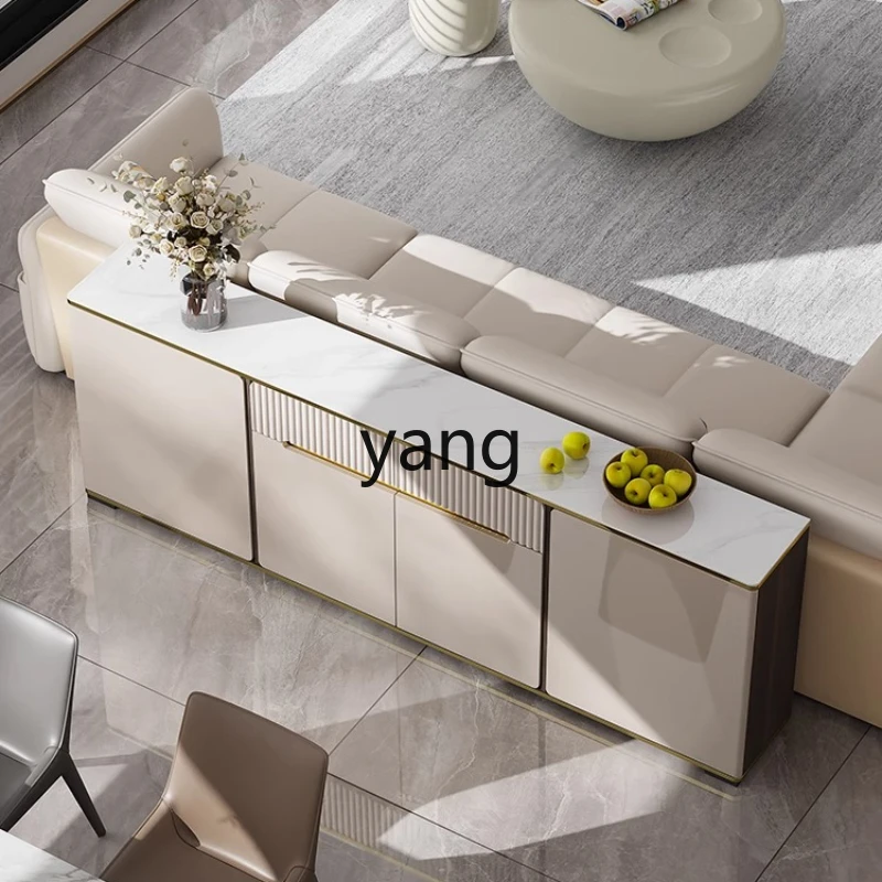

tgf Italian Style Light Luxury Sofa Backrest Cabinet Ultra-thin High-end Living Room Rock Board Storage Cabinet