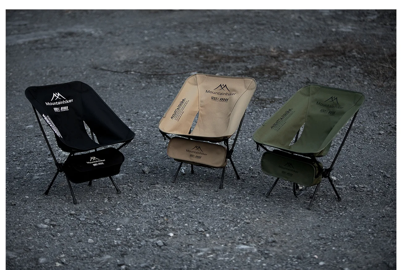 MOUNTAINHIKER Ultraleichter Tragbarer Klappbarer Mondstuhl aus Aluminiumlegierung für Camping, Wandern und Angeln in Grün, Schwarz und Khaki – Detail 11