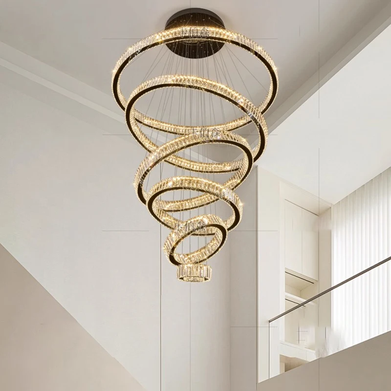 

Modern home decoration crystal chandelier, stair Pendant lamp, living room Pendant lights, interior lighting