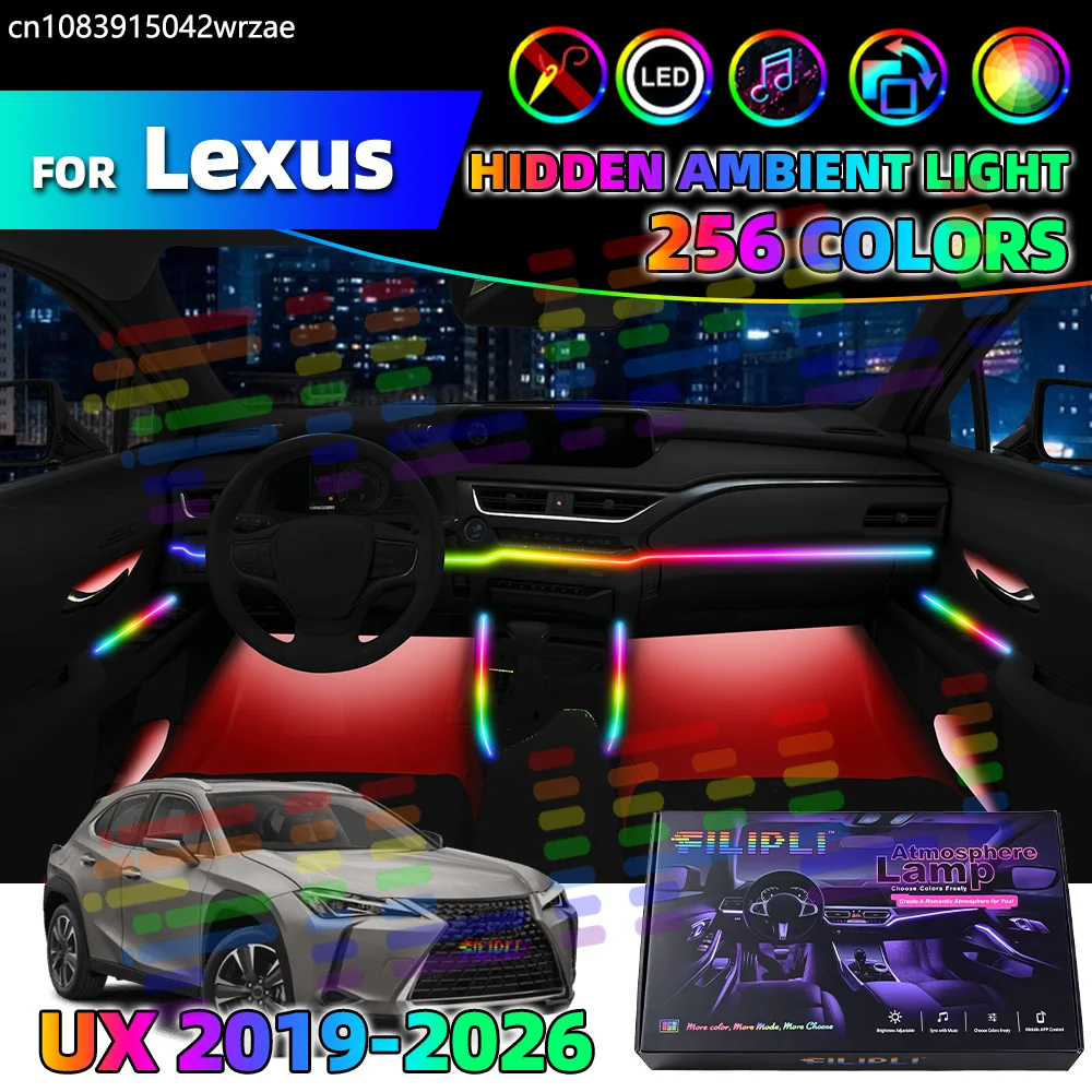 

18 in 1 For Lexus UX 2019-2026 Years Car Interior Ambient Lights Strips Breathing Lighting Kit App Control Auto LED strips