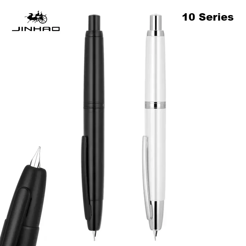 Imagem -06 - Jinhao 10 Imprensa Caneta Fonte Luxo f ef Nib Caligrafia Caneta Elegante Escrita Canetas de Tinta Iniciante Material Escolar Escritório Papelaria