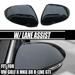 Fit For VW Volkswagen Golf 8 MK8 R GTI RLine W  2020-2022/Lane Assist Rearview Covers Side Wing Rear View Mirror Cover Case Cap