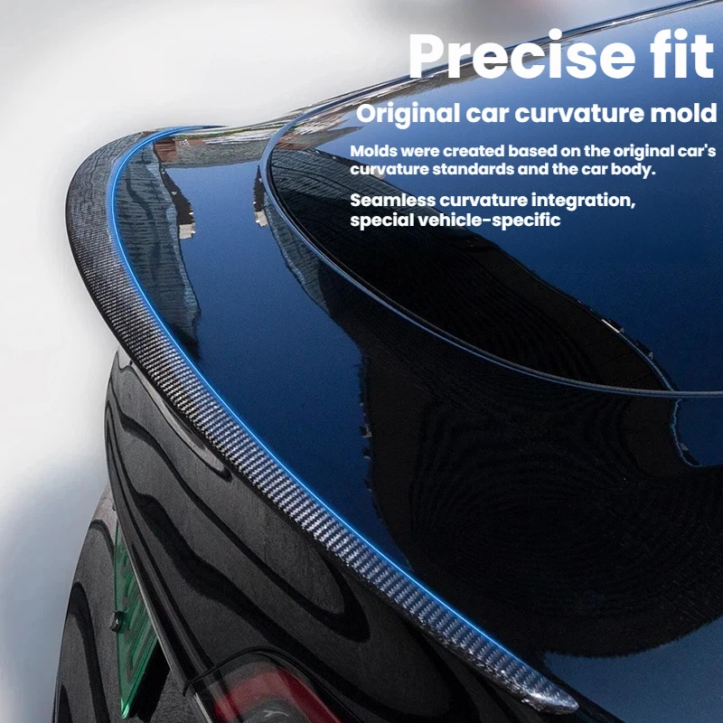 For Tesla Model Y 3 S Rear Spoiler Modification Wing Highland 3P Real Carbon Fiber Dry Carbon Rear Spoiler