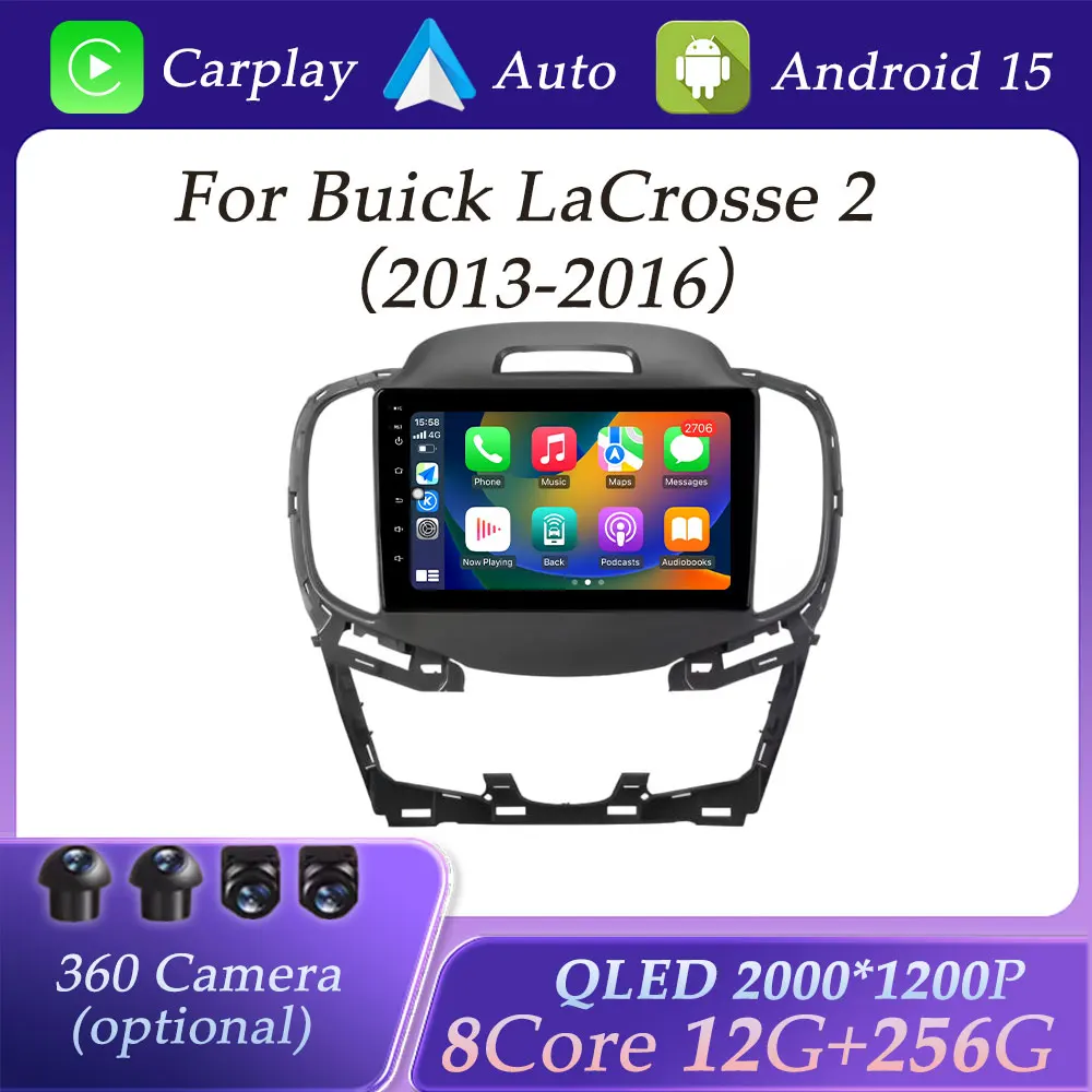 

Autoradio GPS Navigation CarPlay for Buick LaCrosse 2 2013 - 2016 Car Radio Video Multimedia Player DSP Stereo QLED Screen WIFI