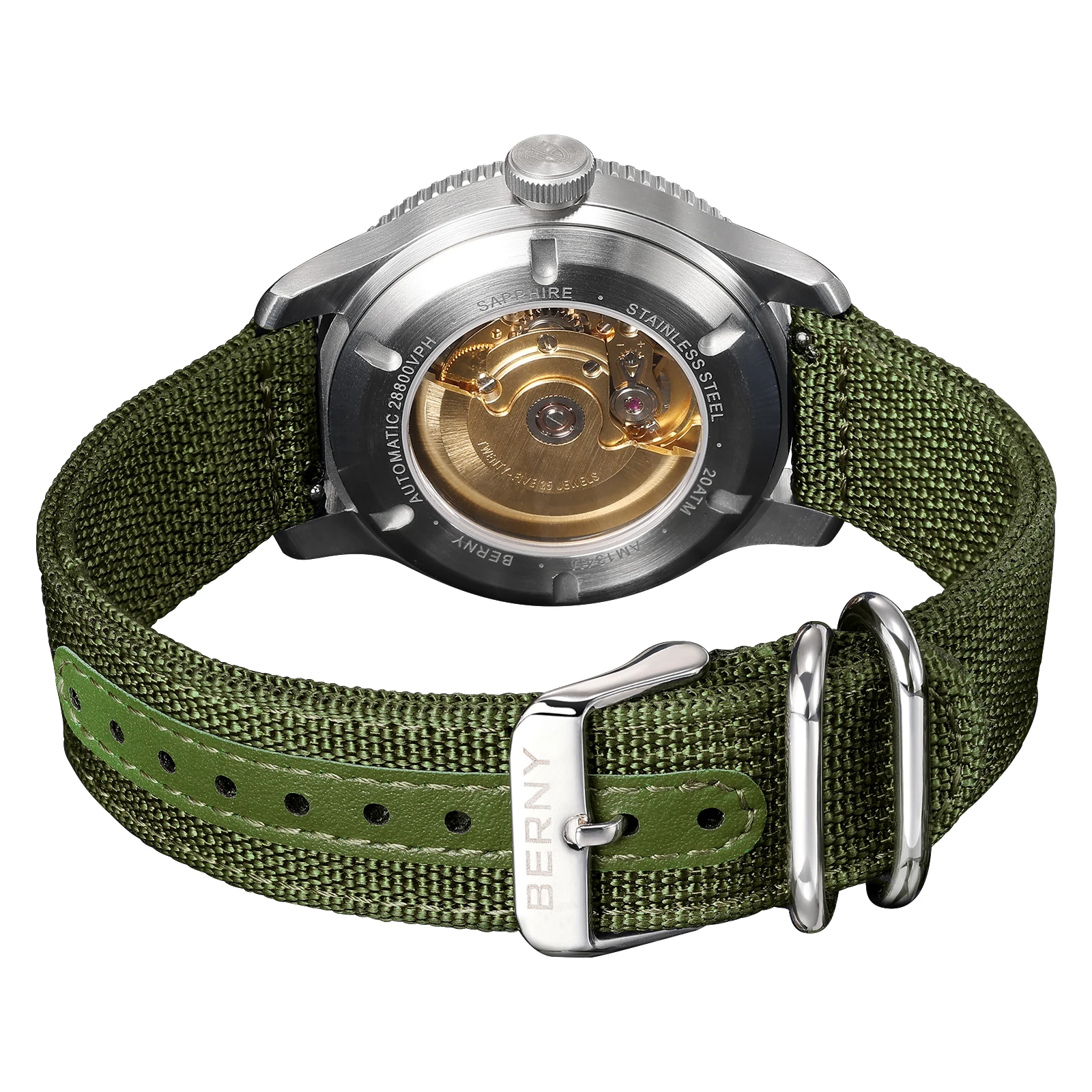 BERNY Watch Stainless steel strap for AM134M replace