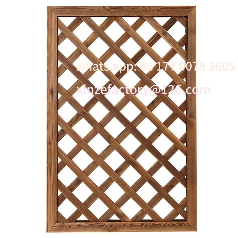 

Customizable Antiseptic wood fence Outdoor partition Block courtyard decorative fence Garden villa guardrail grid Climbing vine