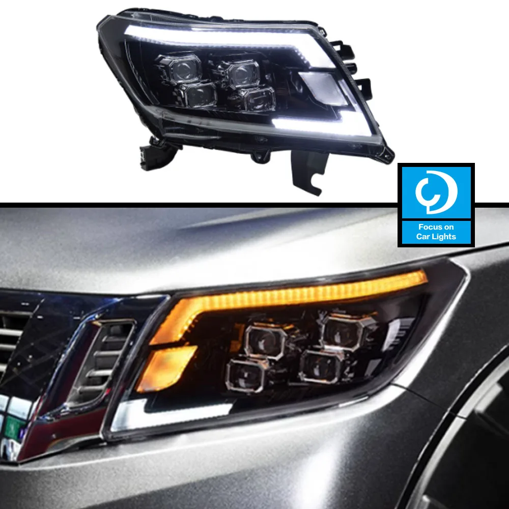 Car Lights For Navara NP300 2015-2021 LED Headlights Assembly Upgrade DRL Dynamic Crystal Lamp Projector Lens Tools Accessories