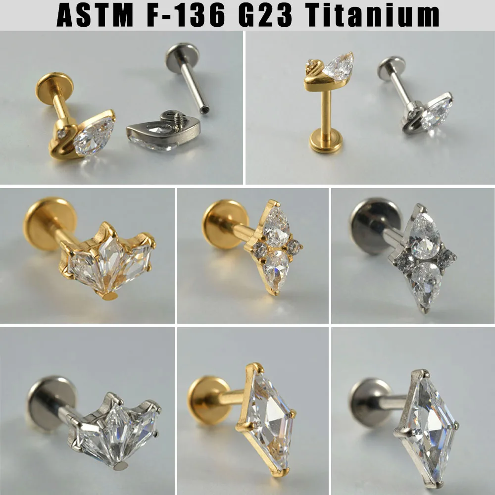 1pc Zirkon Schwan G23 Titan Knorpel Ohrringe Ohr stecker 16g Innengewinde cz Helix Ohr Tragus Piercing Schmuck