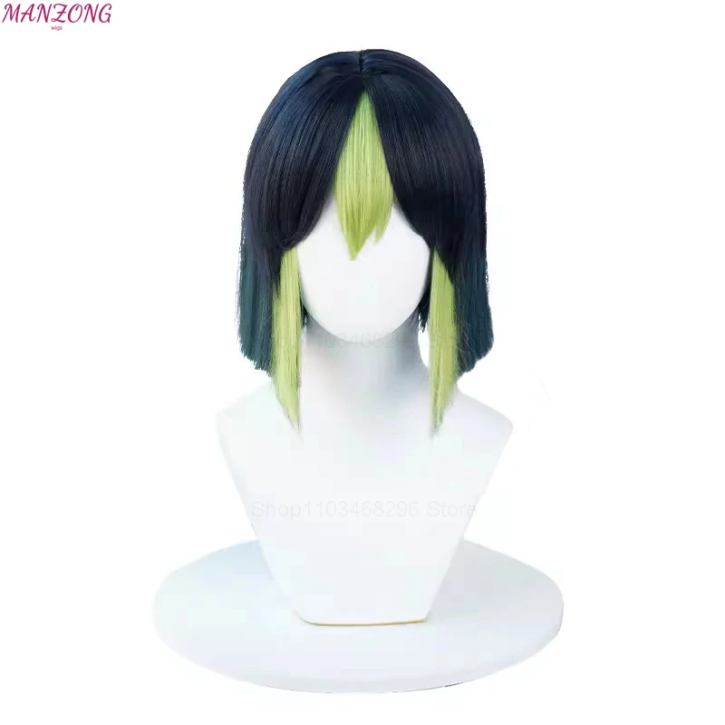 Tighnari Peluca de Cosplay de impacto de juego de alta calidad, cabello sintético resistente al calor de 30cm, pelucas de mujer, fiesta de Halloween