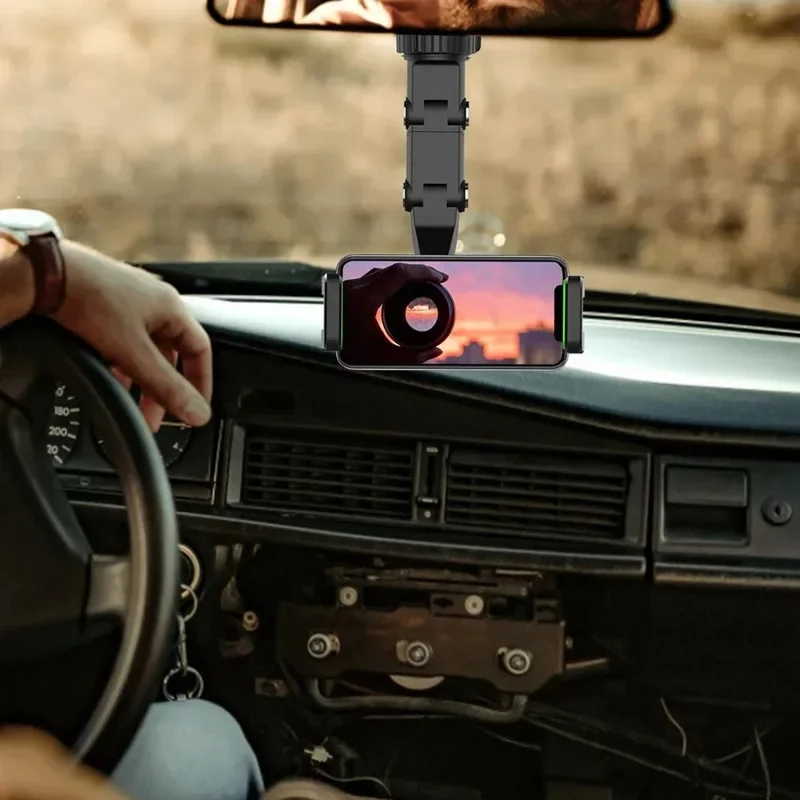 Rearview Mirror Phone Holder for Car 360° Rotating Phone Mount GPS Holder Universal Car Phone Holder For iPhone Xiaomi HUAWEI