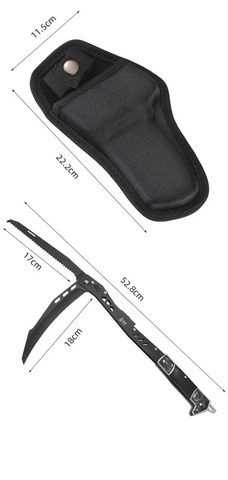 

Household Agricultural Weeding EDC Tool Multi Functional Folding Sickle Outdoor Fishing and Mowing Sickle Stainless Steel