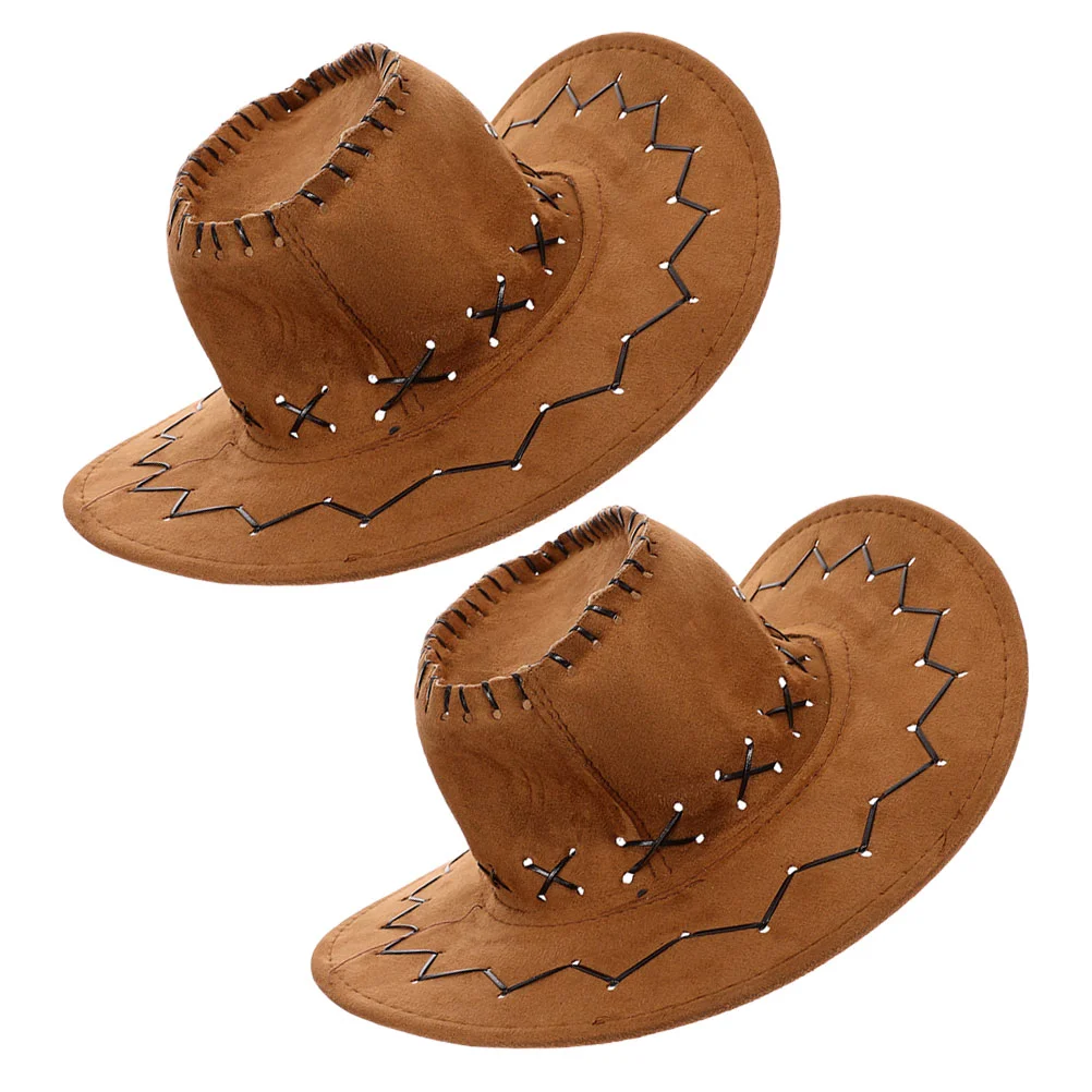 2-delige westerse cowboyhoed jeugd cowgirl kinderen Fedora Woody peuter polyester brede rand panamapet