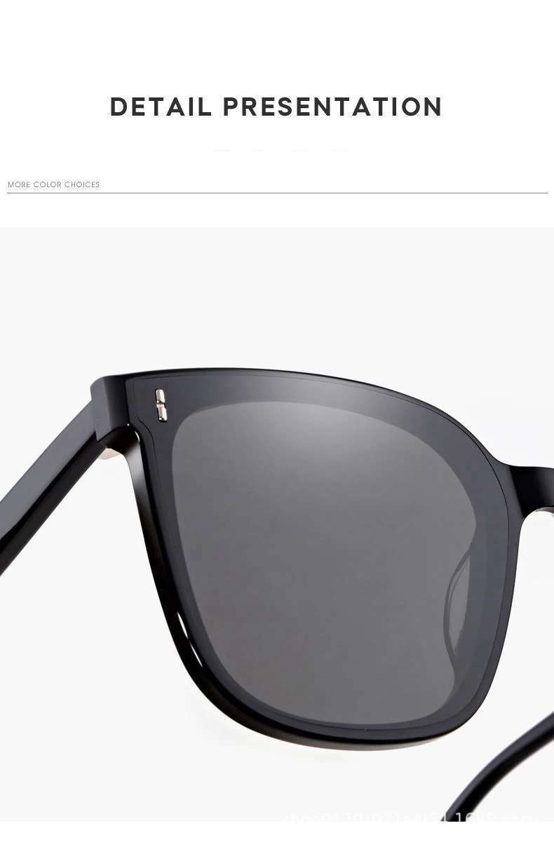 Mode Koreanische Persönlichkeit Ins Trend Schwarz Quadratischen Rahmen UV400 Sonnenbrille für Unisex Straße Sonnenbrille – Detail 5