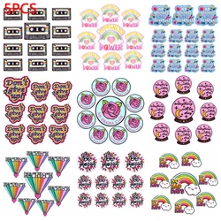 5PCS/lots Letter Applique Embroidery Patches DIY Colorful Stripe/Cartoon Iron On Patches On Clothes Sewing Stickers Badge