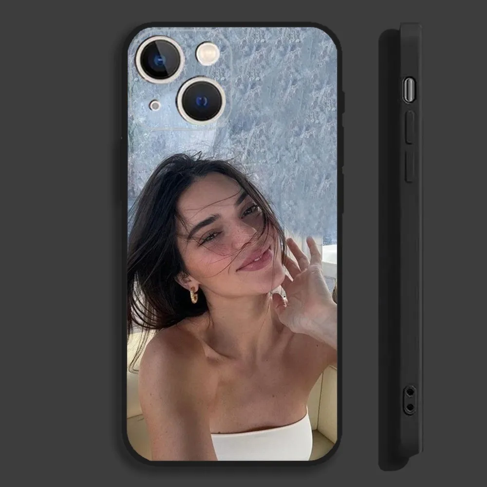 Model K-Kendall J-Jenner Phone Case For iPhone 16,15,14,13,12,11,Pro,Max,Plus,Mini,X,XS,XR,8,7,6,S,SE Soft Black Case