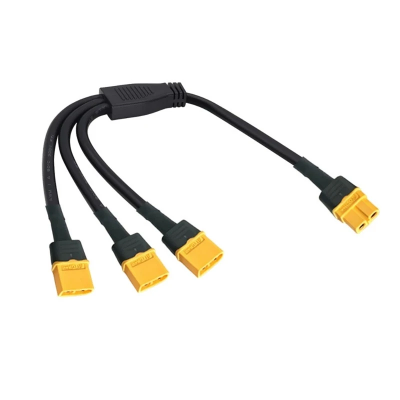 Yellow End XT60H Splitter Cable 14AWG 35Cm Y Cable for Solar Unit Wiring, Three Branch Output Planning, Battery Y4QF