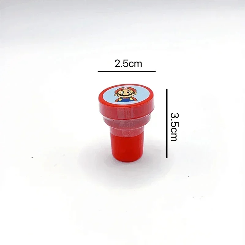 12 قطعة/الوحدة سوبر ماريو الكرتون ختم أنيمي الشكل لطيف لويجي العربة نمط Kawaii أدوات الطلاء DIY بها بنفسك لعب هدايا عيد ميلاد الاطفال