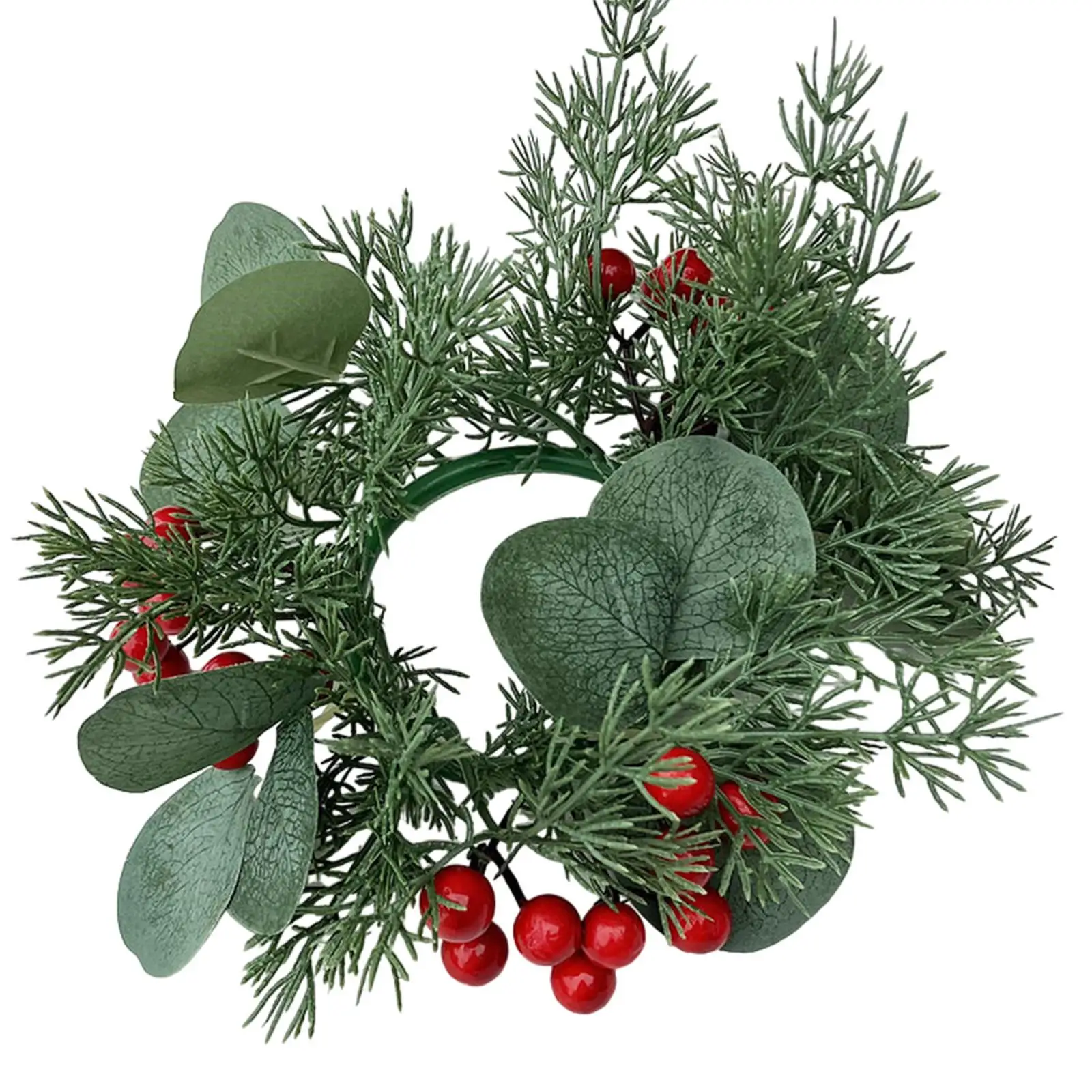 Christmas Candle Ring Christmas Garland Ornament for Xmas Pillars Front Door
