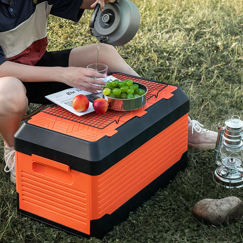 Outdoor Picnic Camping Storage Folding Box Double-Layer Snap-on Plastic Storage Box Car Trunk Storage Box