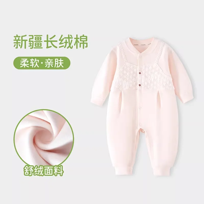 

Детский комбинезон, новый весенне-осенний комбинезон из чистого хлопка с принтом, домашний комбинезон, одежда для маленьких девочек