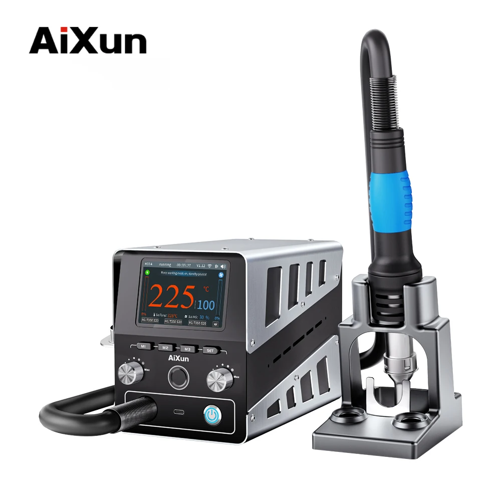 AiXun H314 1400W Hot Air Gun Bluetooth Handle Ring Intelligent Rework Station Hot Air Nozzles For Phone Tablets SMD BGA Repair