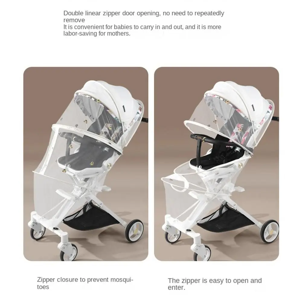 Breathable Baby Stroller Mosquito Net Polyester Stroller Accessories Insect Shield Net Increase Encryption Fly Protection Cover