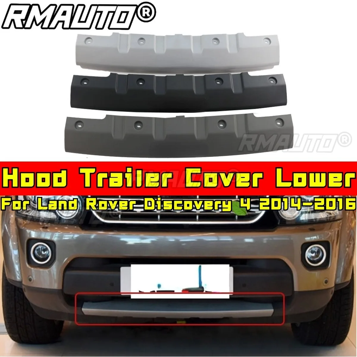 

Для Land Rover Discovery 4 2014-2016, комплект кузова для подбородка, капот, крышка прицепа, нижняя крышка прицепа, буксировочная защита, автомобильные аксессуары