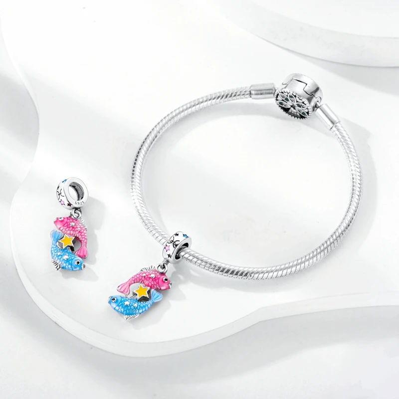 Zwölf Sternbilder, Sternzeichen, 925er Sterlingsilber, Vintage-Sternzeichen-Perlen, fluoreszierende Charms, passend für Original-Armbänder – Detail 12