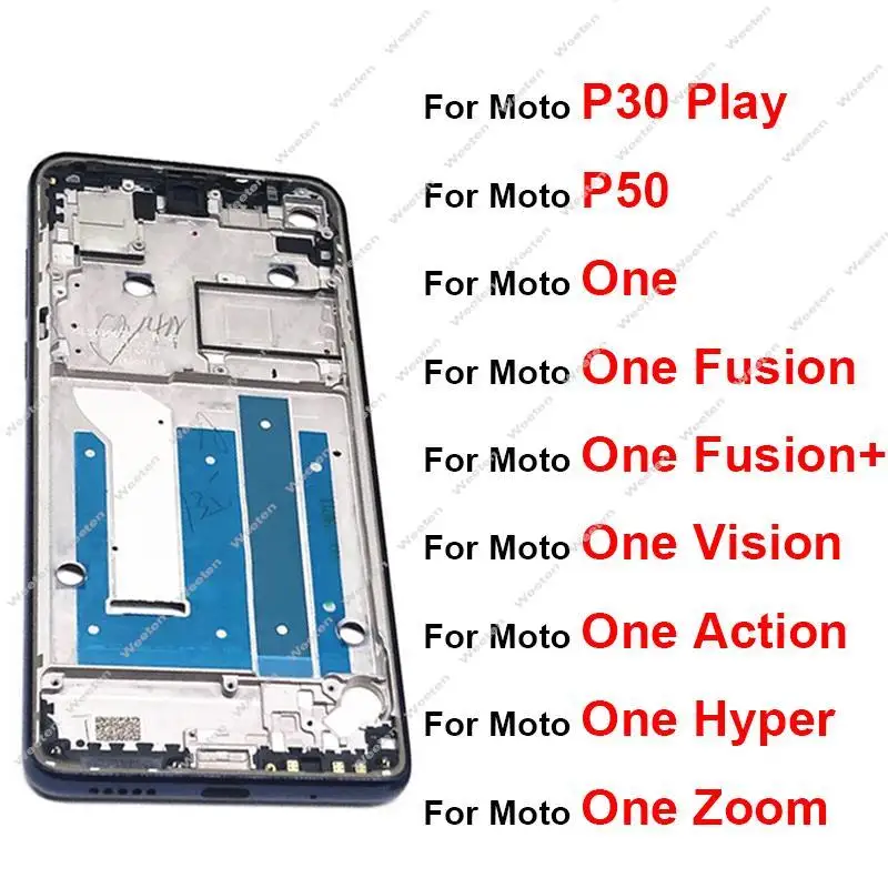 Middle Frame Housing For Motorola Moto One Fusion Plus One Vision One Action One Hyper One Zoom Middle LCD Frame Cover Parts