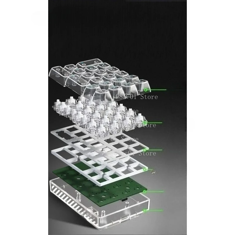 Transparent Shell Wireless Bluetooth Mechanical Numeric Keypad, TRI-MODE Custom Switch Body Numpad for AULA F21