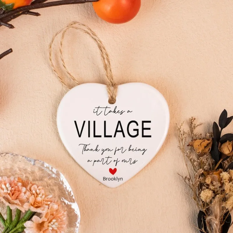 

2D flat design, single-piece "Many Hands make light Work" Christmas pendant - a pendant with the charm of community assistance