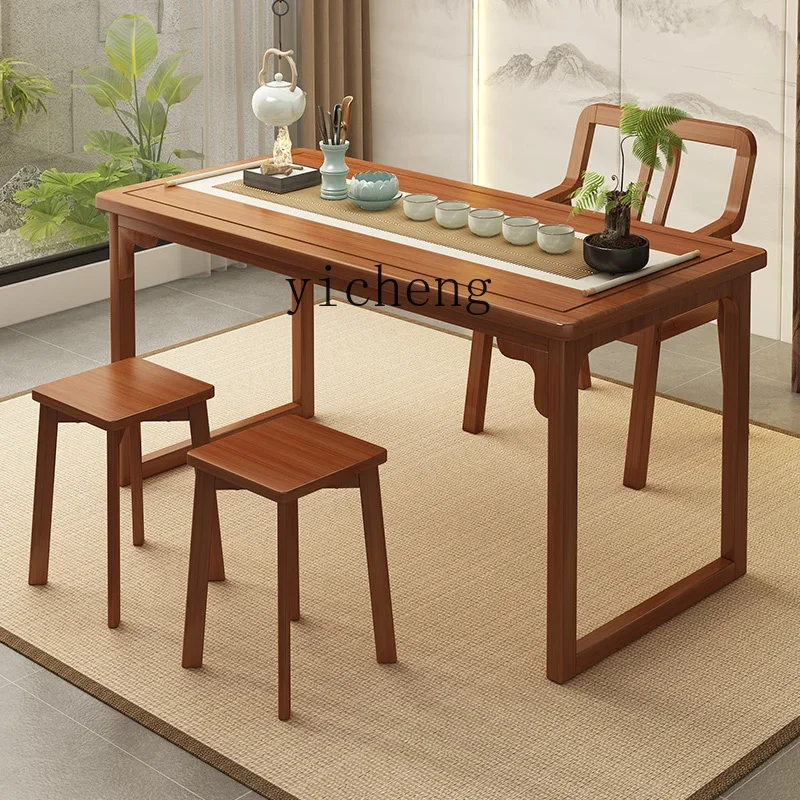new Chinese style non-solid wood tea table chair household living room zen tea room table decor